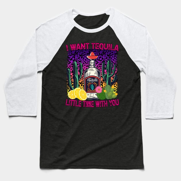 Tequila Little Time Retro Baseball T-Shirt by Ice Cream Monster